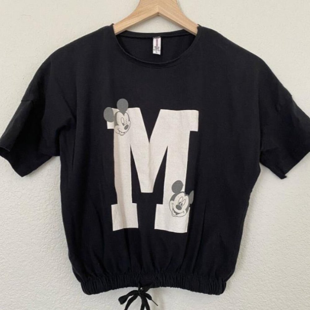 Winking Mickey Smile Logo Graphic Elastic Waist Tshirt Size Large Made In Turkey